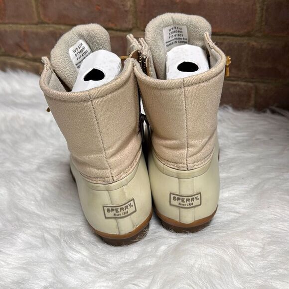 Sperry Women’s Saltwater Sparkle Rain Boot Water Resist Duck metallic Size 9.5 - Picture 4 of 8